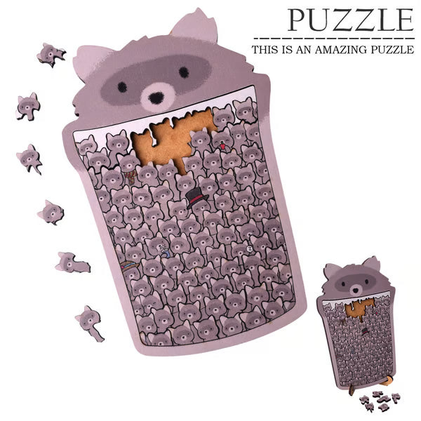 🎁Nice Christmas Gift🎅135-Piece Morandi-Colored Cat Shaped Wooden Jigsaw Puzzle