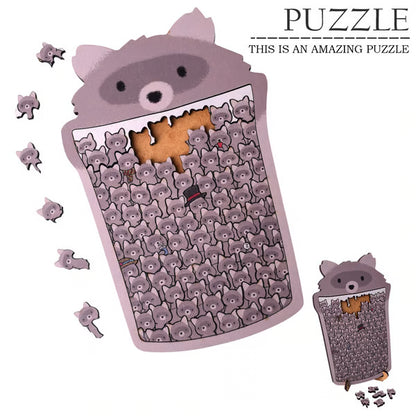 🎁Nice Christmas Gift🎅135-Piece Morandi-Colored Cat Shaped Wooden Jigsaw Puzzle