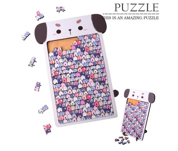 🎁Nice Christmas Gift🎅135-Piece Morandi-Colored Cat Shaped Wooden Jigsaw Puzzle